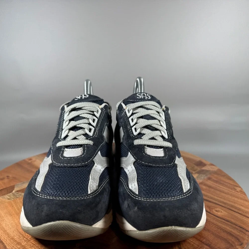 SAS Shoes‎ Journey Women's Size 7.5 M Navy Suede Mesh Comfort Walking Sneakers